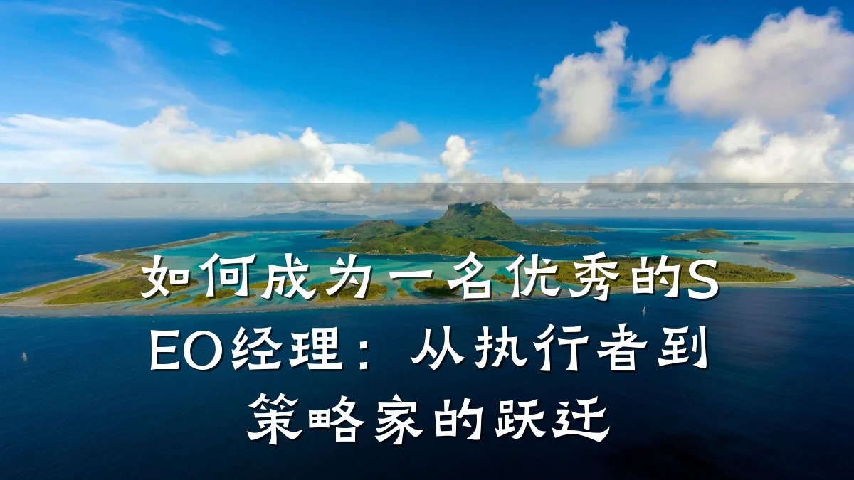 如何成为一名优秀的SEO经理:从执行者到策略家的跃迁