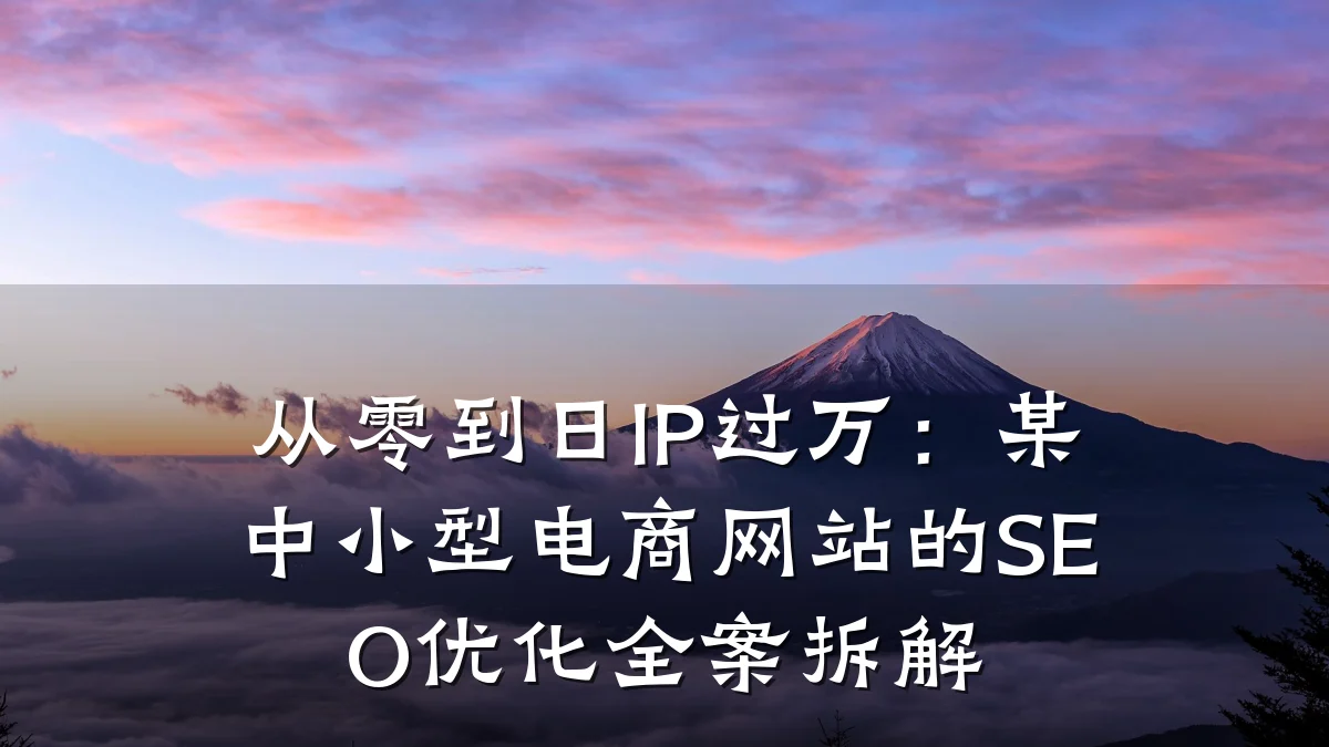 从零到日IP过万:某中小型电商网站的SEO优化全案拆解
