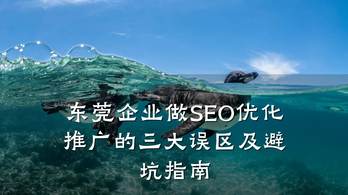 东莞企业做SEO优化推广的三大误区及避坑指南