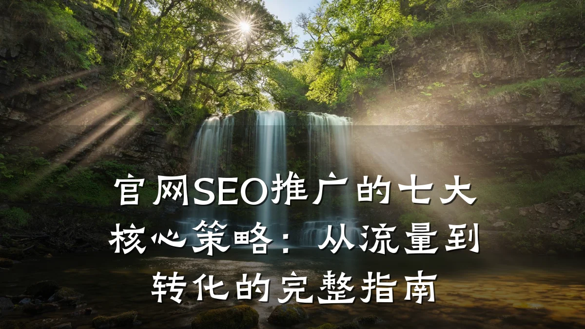 官网SEO推广的七大核心策略:从流量到转化的完整指南