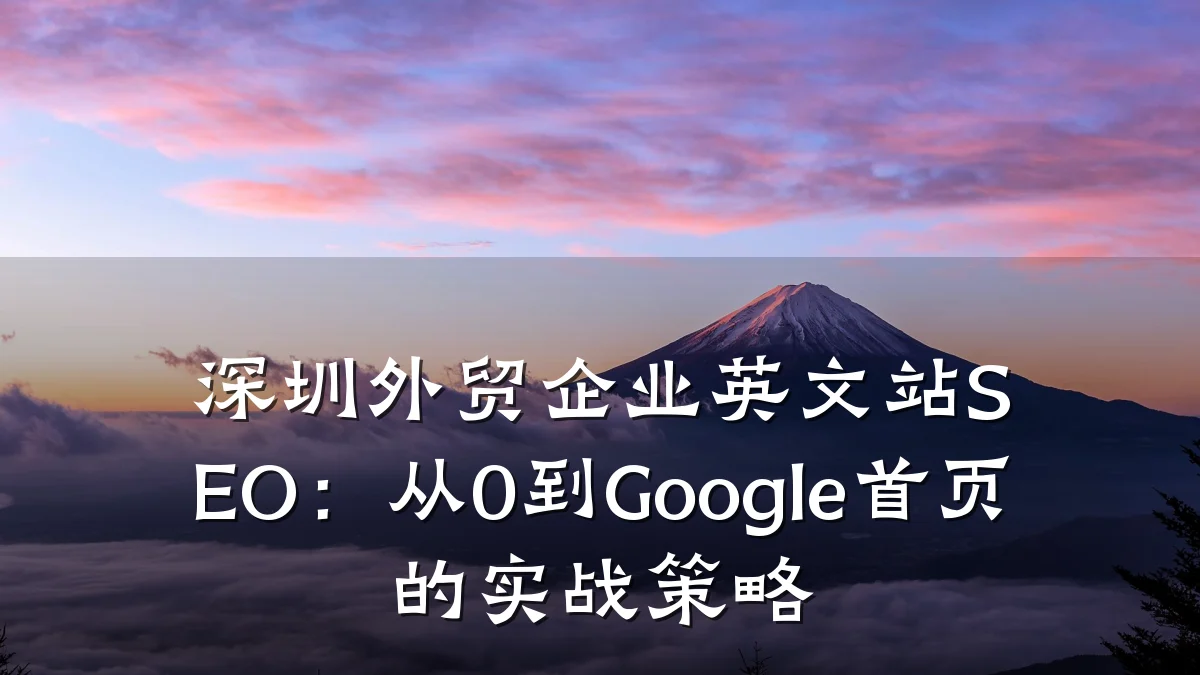 深圳外贸企业英文站SEO:从0到Google首页的实战策略