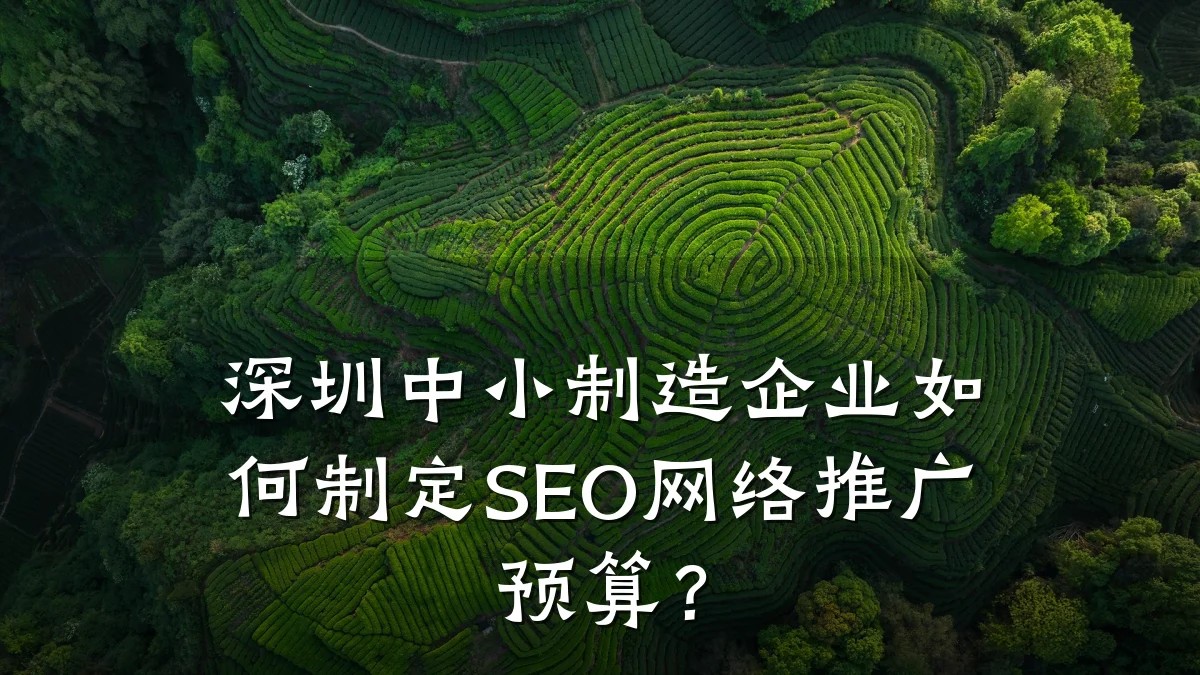 深圳中小制造企业如何制定SEO网络推广预算?