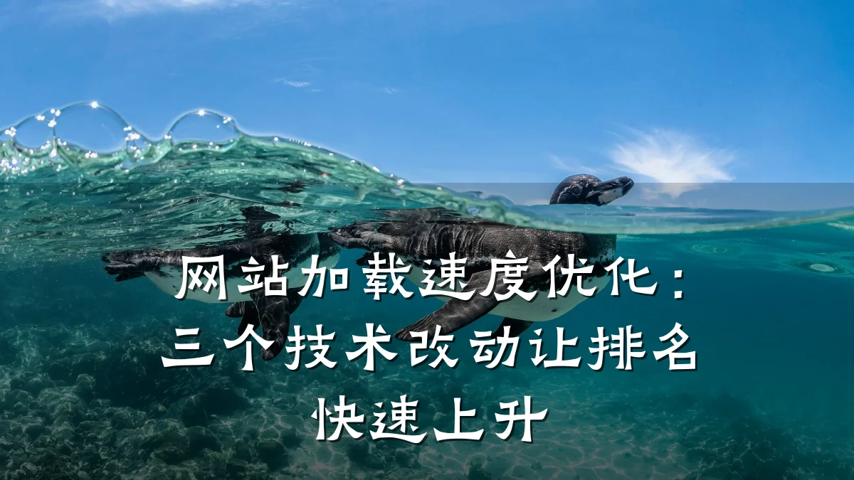 网站加载速度优化:三个技术改动让排名快速上升