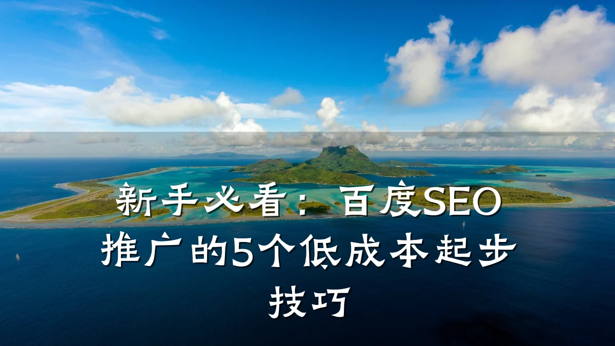 新手必看：百度SEO推广的5个低成本起步技巧