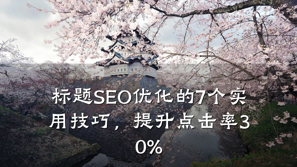 标题SEO优化的7个实用技巧,提升点击率30%