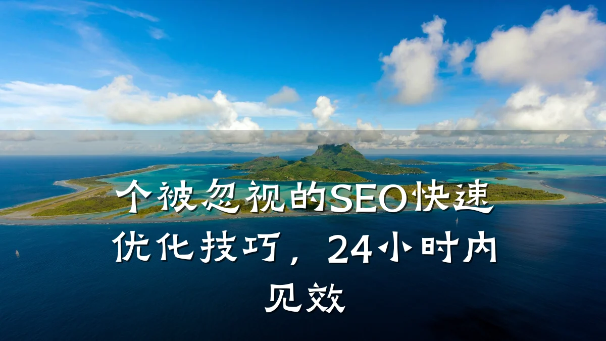 个被忽视的SEO快速优化技巧,24小时内见效