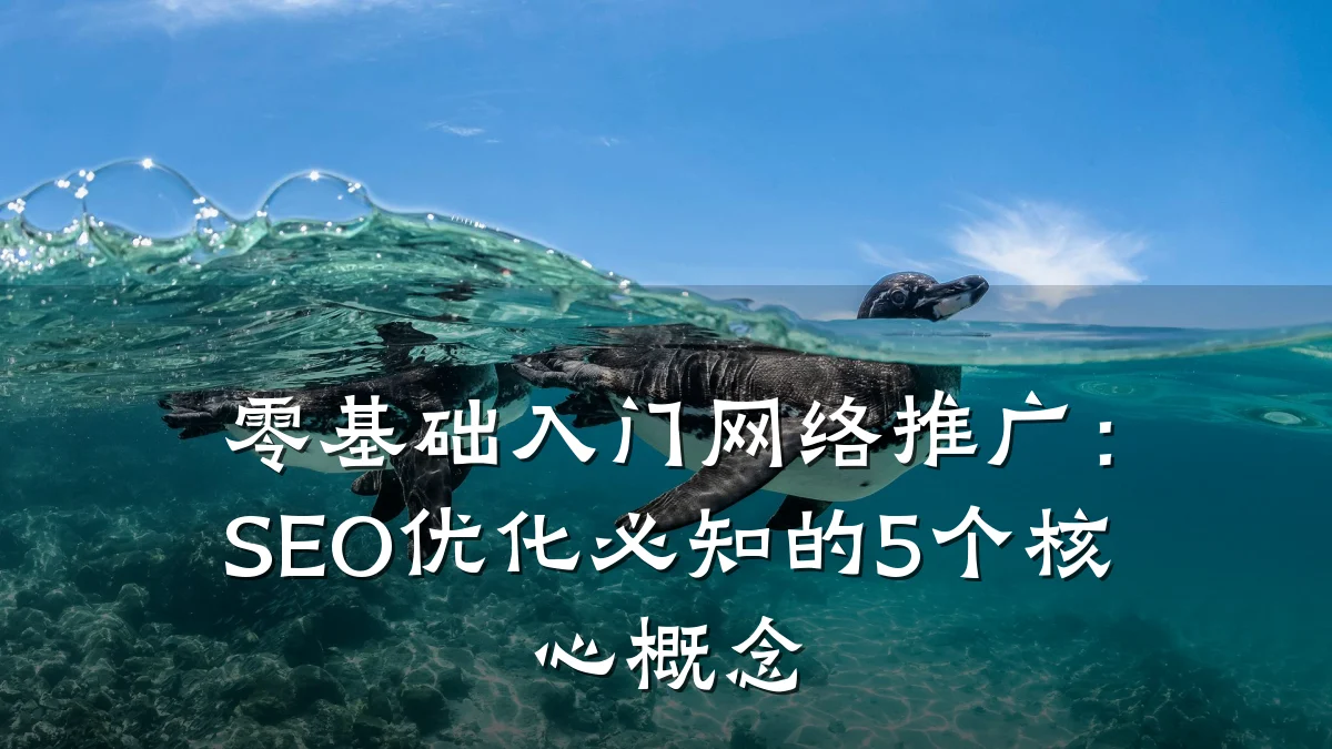 零基础入门网络推广:SEO优化必知的5个核心概念