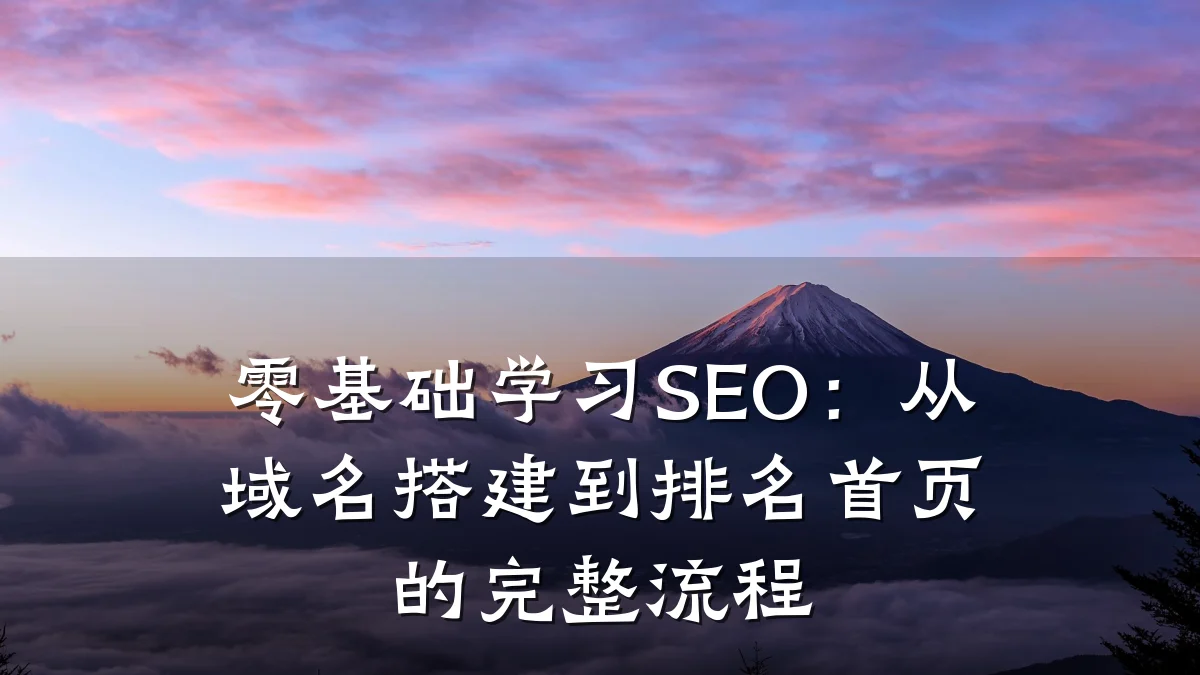 零基础学习SEO：从域名搭建到排名首页的完整流程