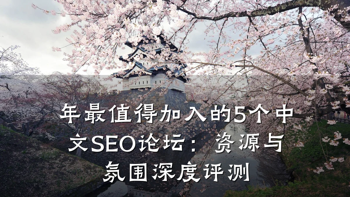 年最值得加入的5个中文SEO论坛:资源与氛围深度评测