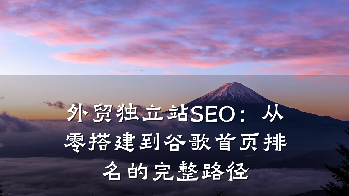 外贸独立站SEO:从零搭建到谷歌首页排名的完整路径