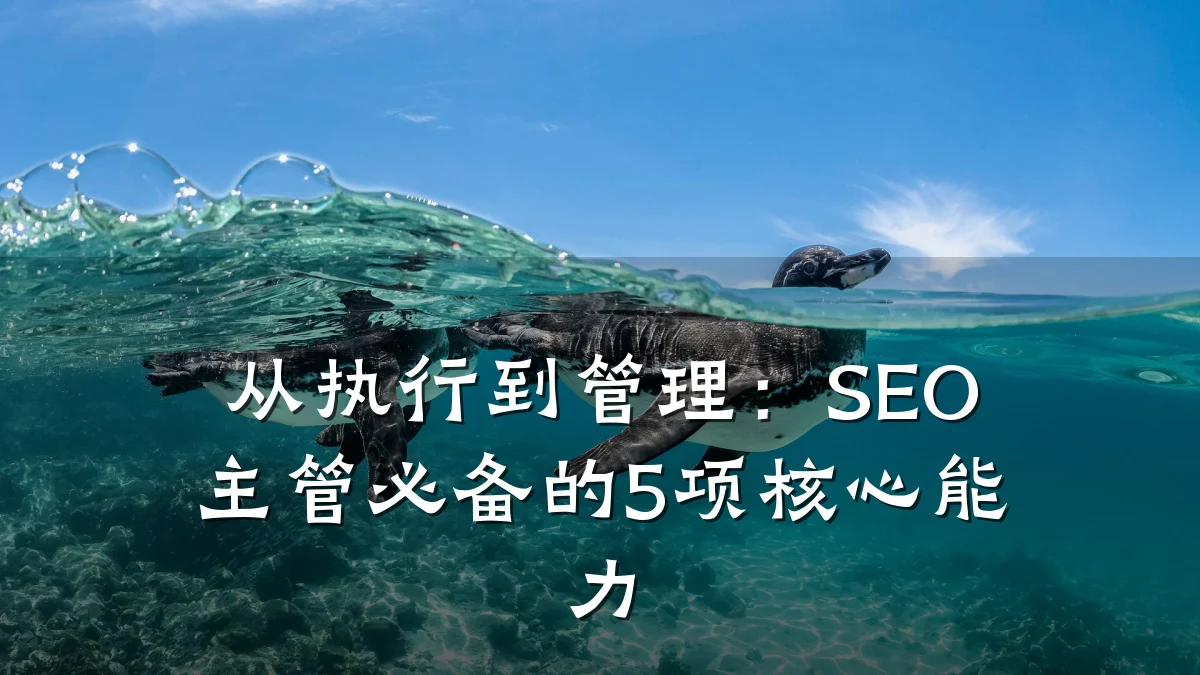 从执行到管理:SEO主管必备的5项核心能力