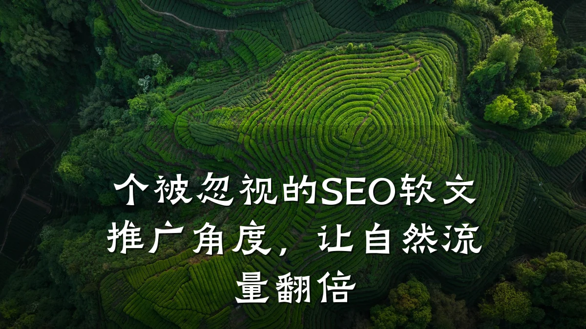 个被忽视的SEO软文推广角度,让自然流量翻倍