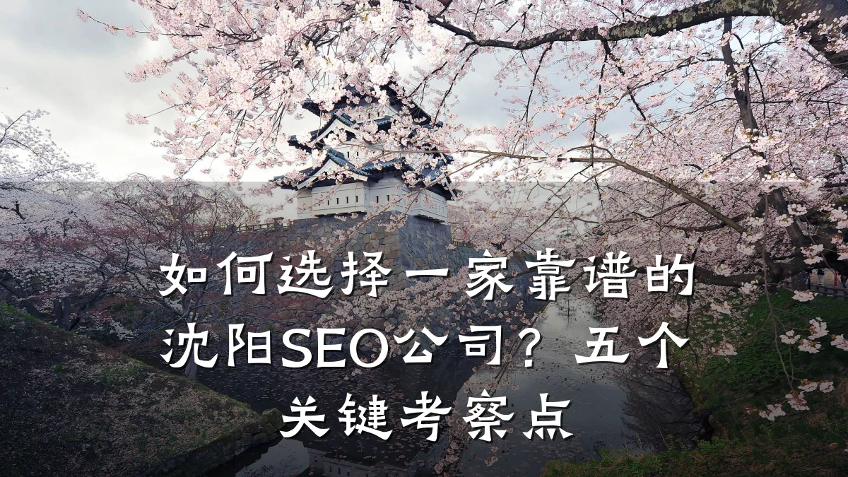 如何选择一家靠谱的沈阳SEO公司?五个关键考察点