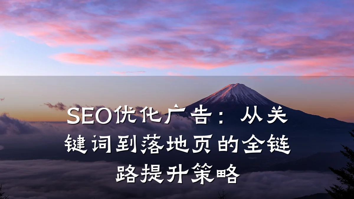 SEO优化广告:从关键词到落地页的全链路提升策略