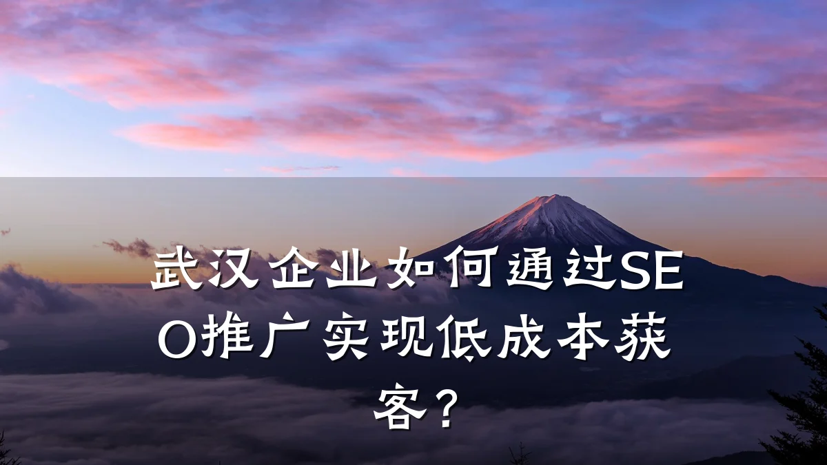 武汉企业如何通过SEO推广实现低成本获客?
