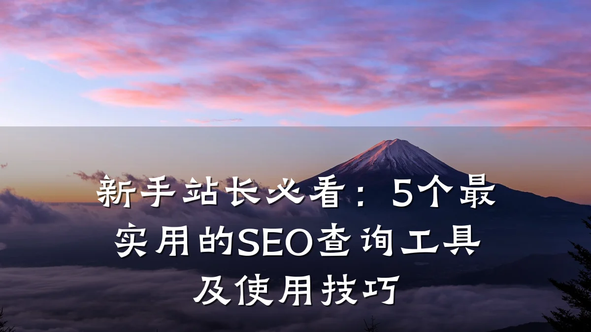 新手站长必看：5个最实用的SEO查询工具及使用技巧