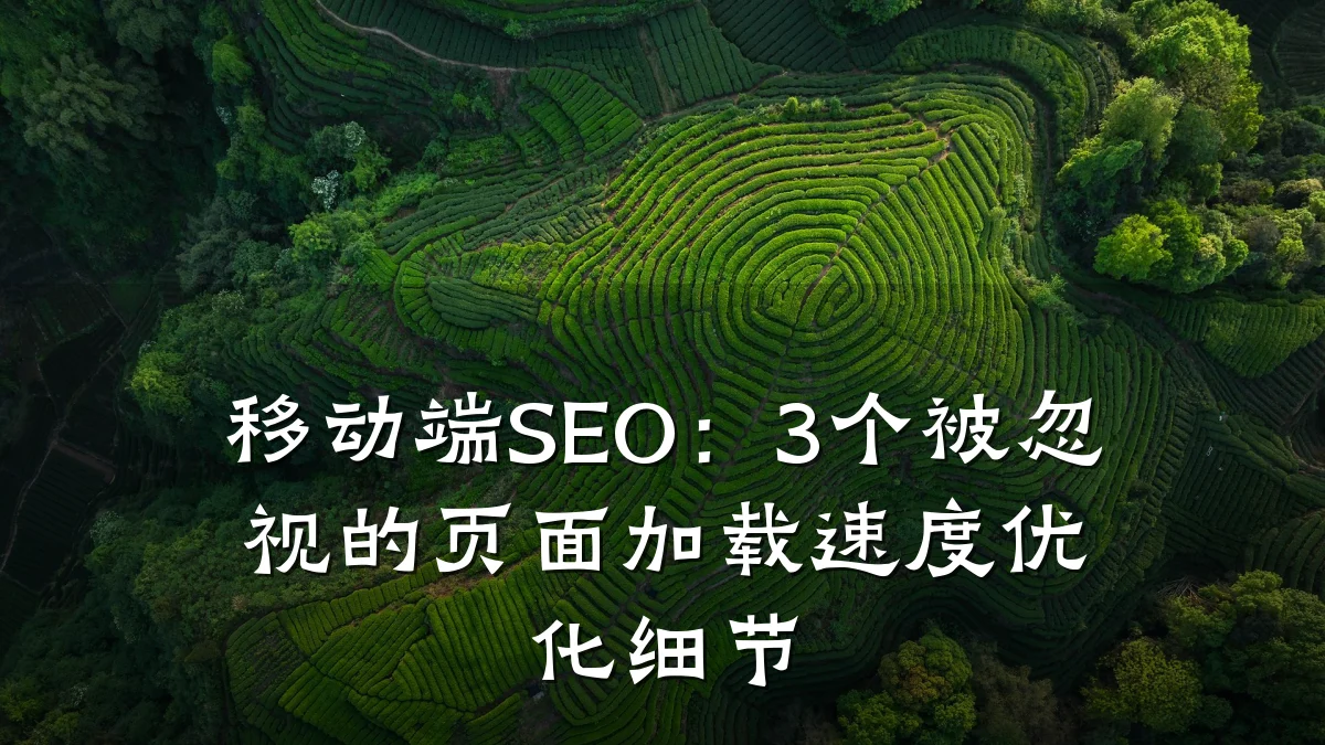 移动端SEO:3个被忽视的页面加载速度优化细节