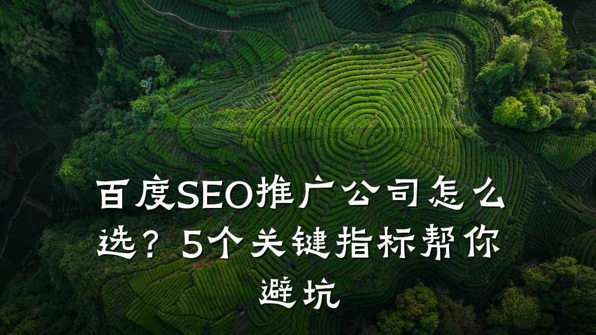 百度SEO推广公司怎么选?5个关键指标帮你避坑
