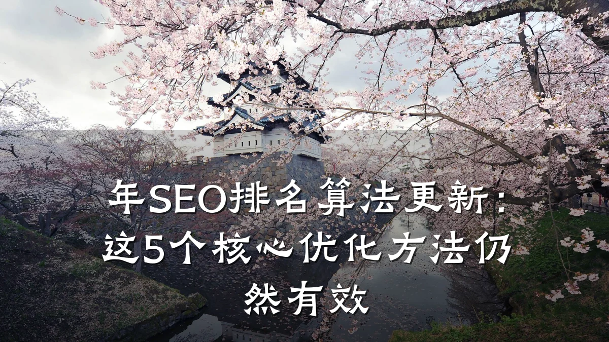 年SEO排名算法更新：这5个核心优化方法仍然有效