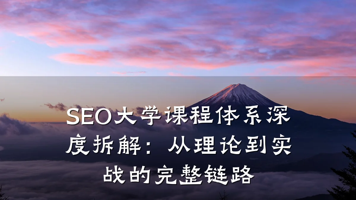 SEO大学课程体系深度拆解:从理论到实战的完整链路