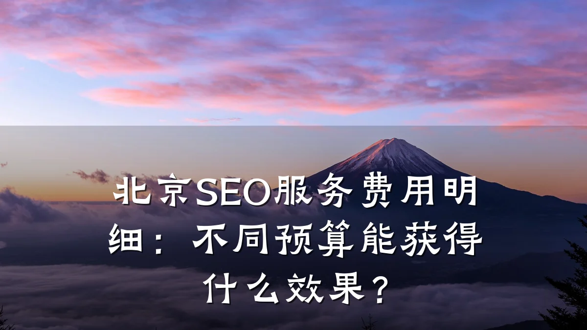 北京SEO服务费用明细:不同预算能获得什么效果?
