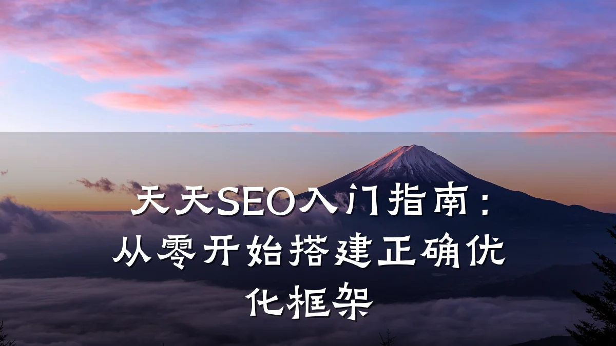 天天SEO入门指南:从零开始搭建正确优化框架