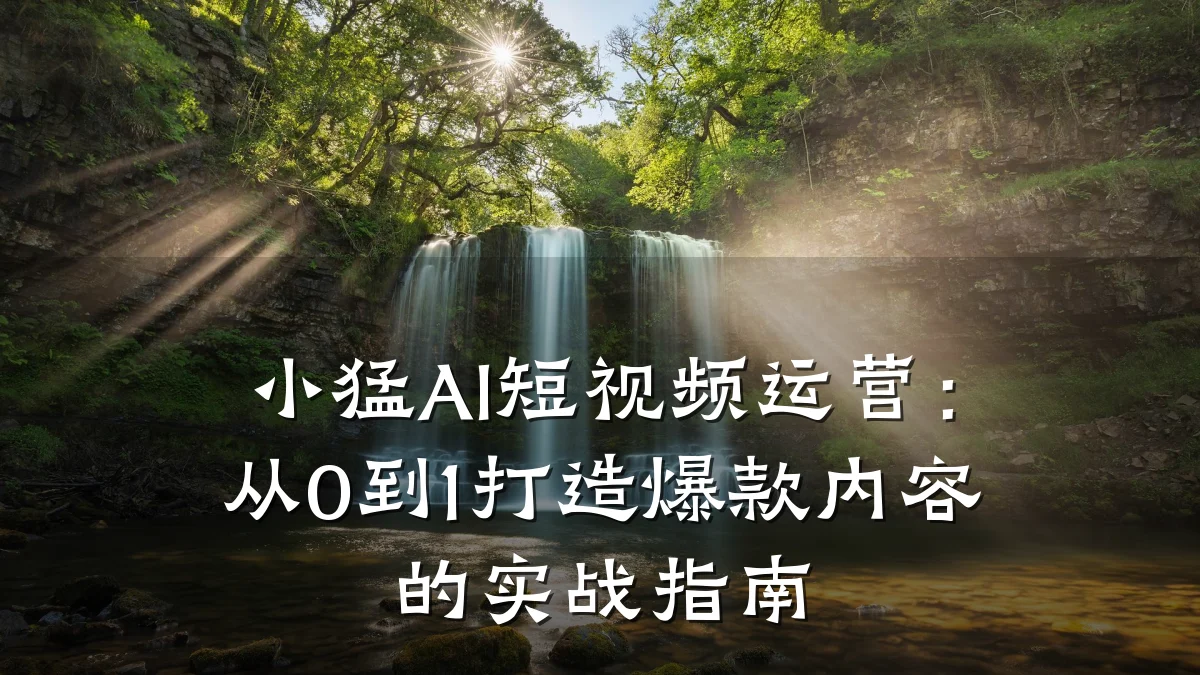 小猛AI短视频运营:从0到1打造爆款内容的实战指南