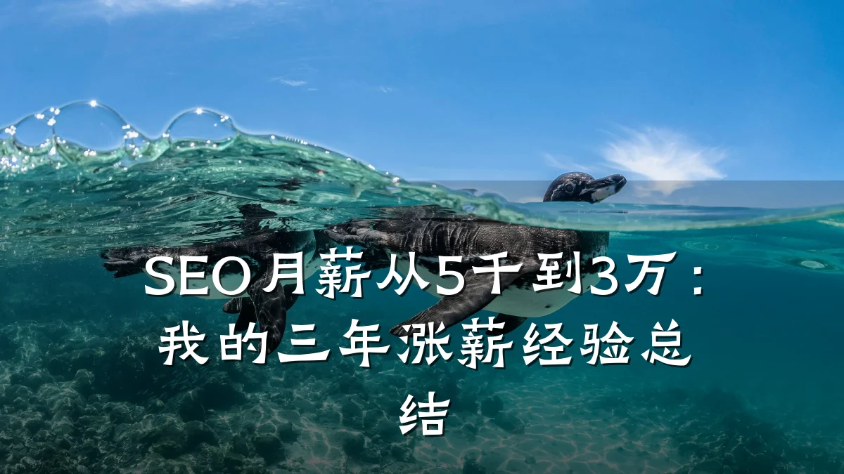 SEO月薪从5千到3万:我的三年涨薪经验总结
