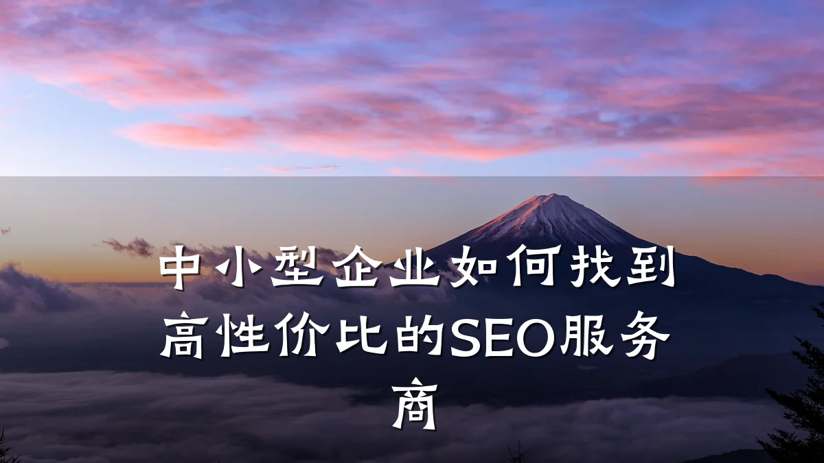 中小型企业如何找到高性价比的SEO服务商