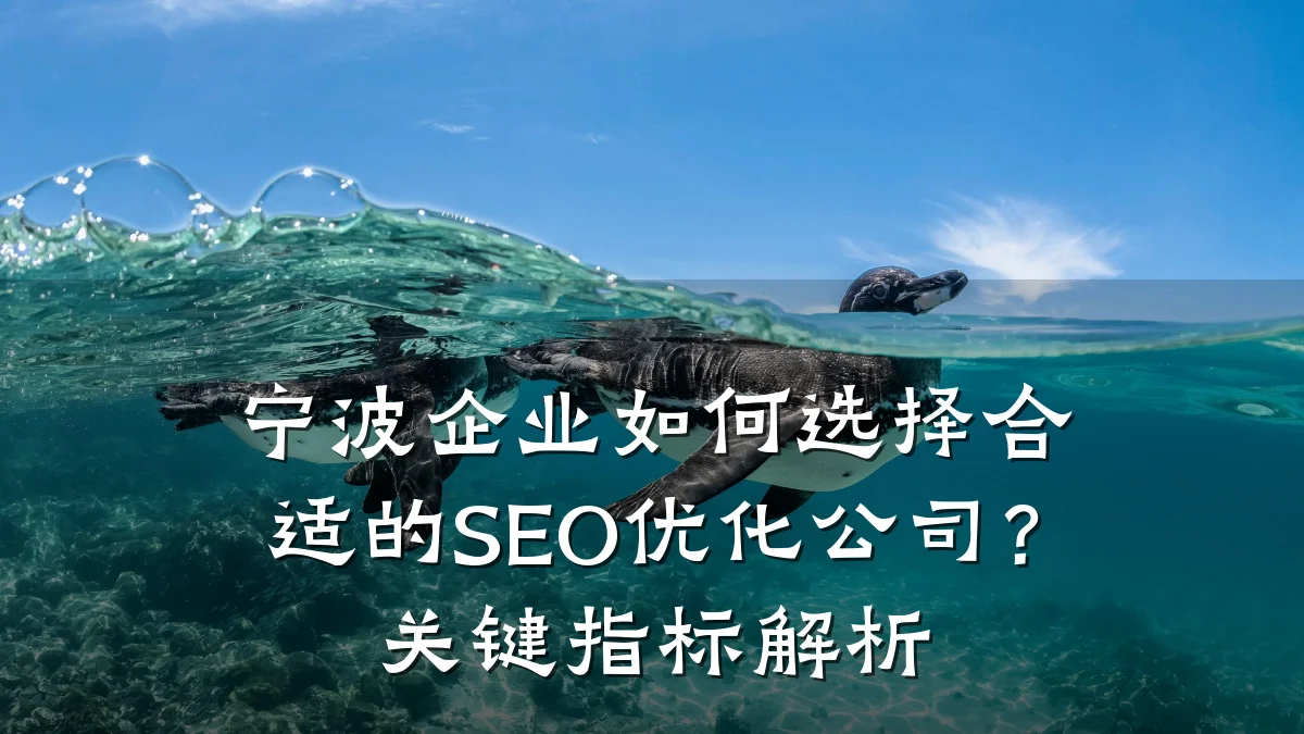 宁波企业如何选择合适的SEO优化公司?关键指标解析